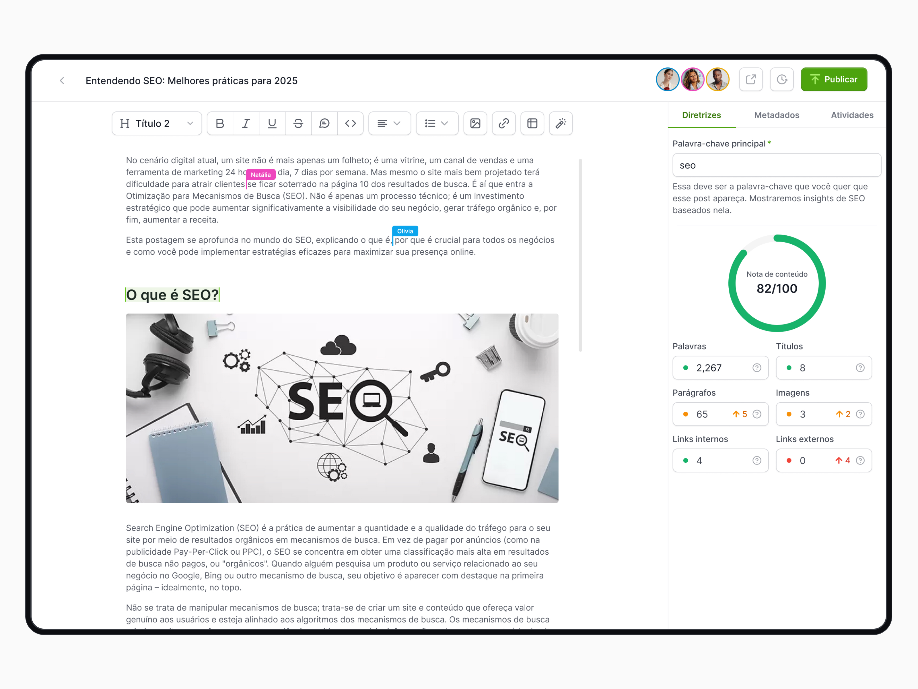 Imagem do editor do Blogramp.